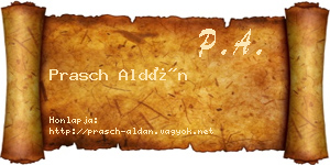 Prasch Aldán névjegykártya